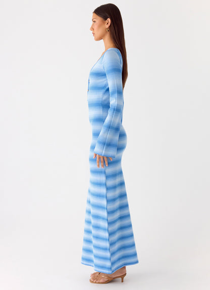 Late Night Calls Knit Maxi Dress - Cerulean Peppermayo Exclusive