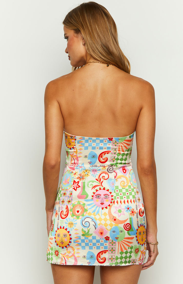 Lauren Summer Print Strapless Mini Dress BB Exclusive