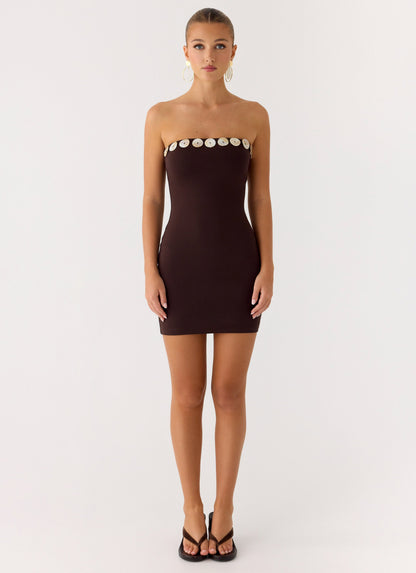 Leroy Button Mini Dress - Chocolate Peppermayo Exclusive