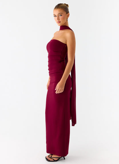 Libra Maxi Dress - Dark Cherry Peppermayo Exclusive