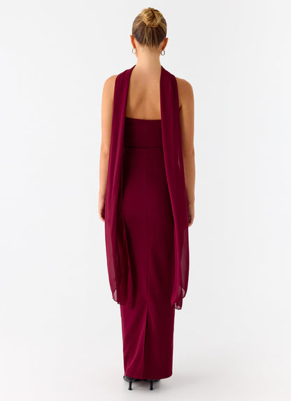 Libra Maxi Dress - Dark Cherry Peppermayo Exclusive