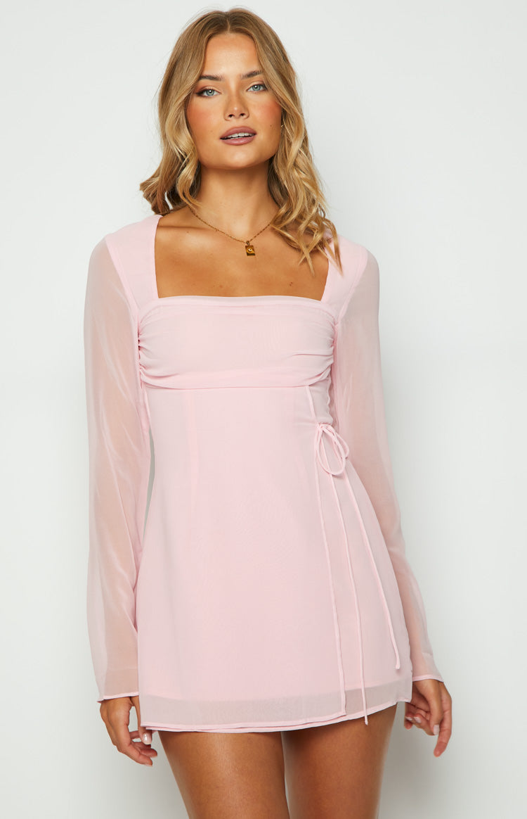 Lucy Baby Pink Long Sleeve Mini Dress BB Exclusive
