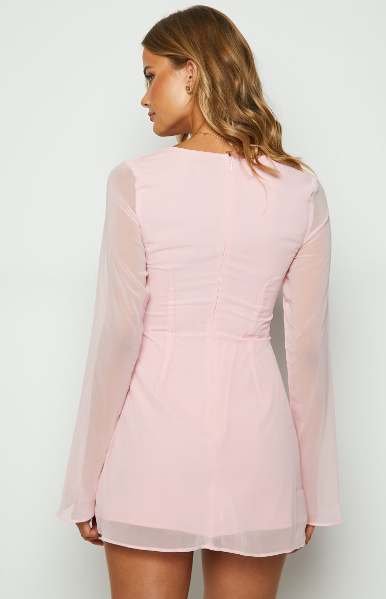 Lucy Baby Pink Long Sleeve Mini Dress BB Exclusive