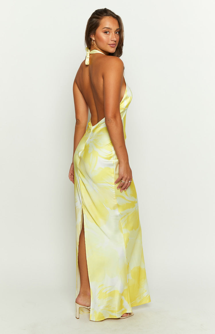 Lyra Yellow Halter Neck Maxi Dress BB Exclusive