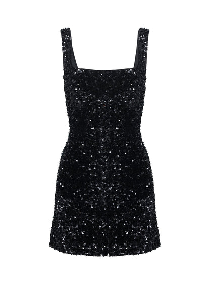 Miss Me Sequin Mini Dress Black Princess Polly