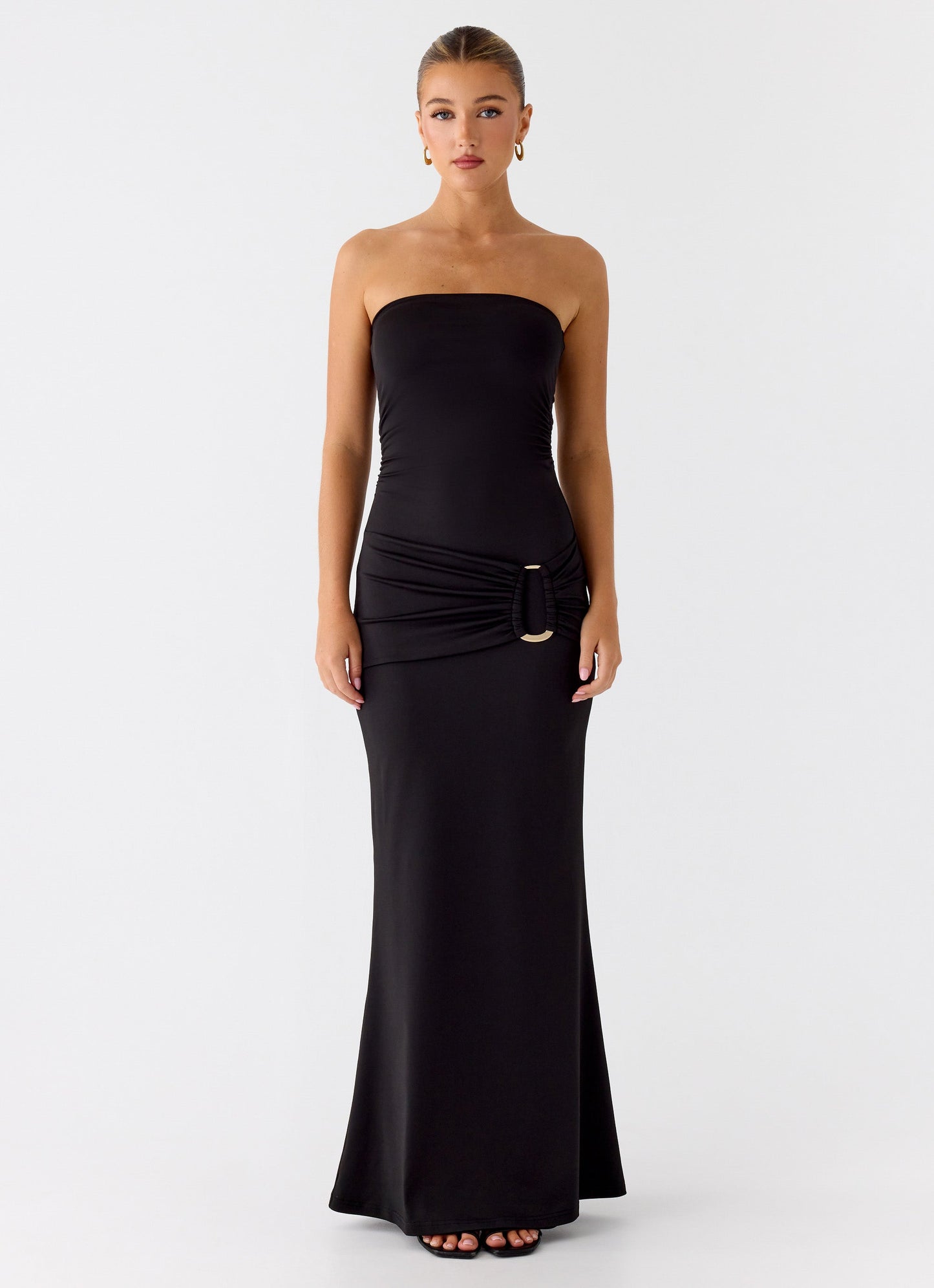 Metal Heart Strapless Maxi Dress - Black Peppermayo Exclusive