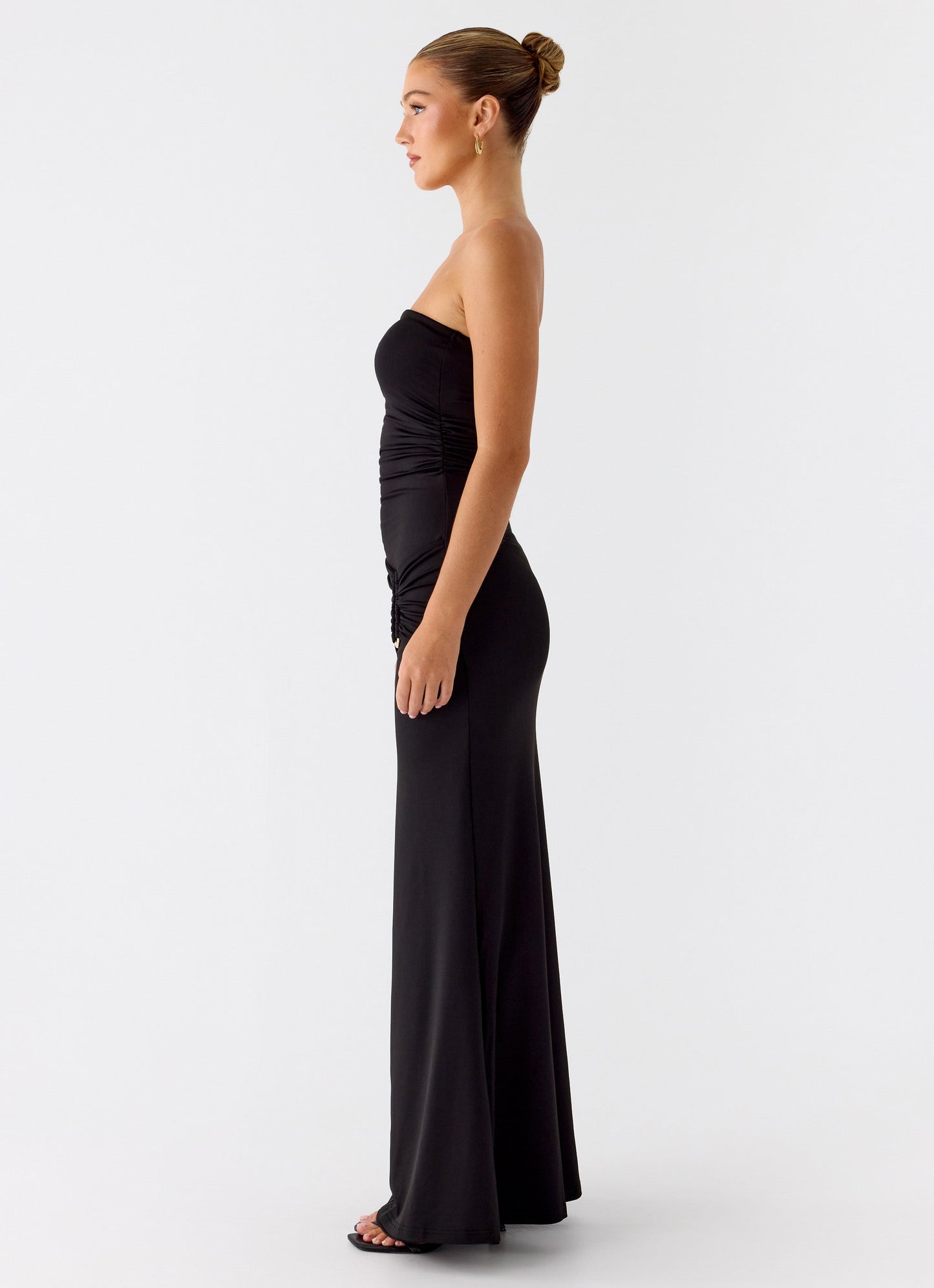 Metal Heart Strapless Maxi Dress - Black Peppermayo Exclusive