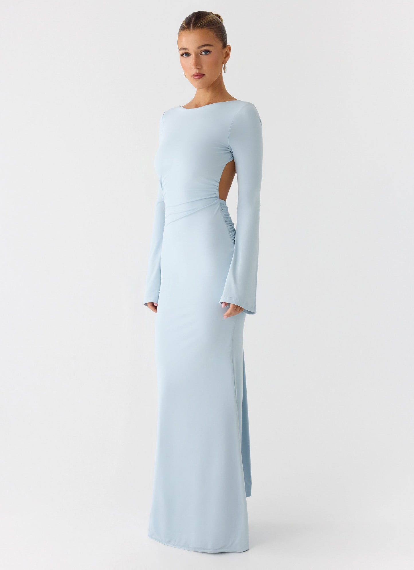 Midnight Song Long Sleeve Maxi Dress - Misty Blue Peppermayo Exclusive