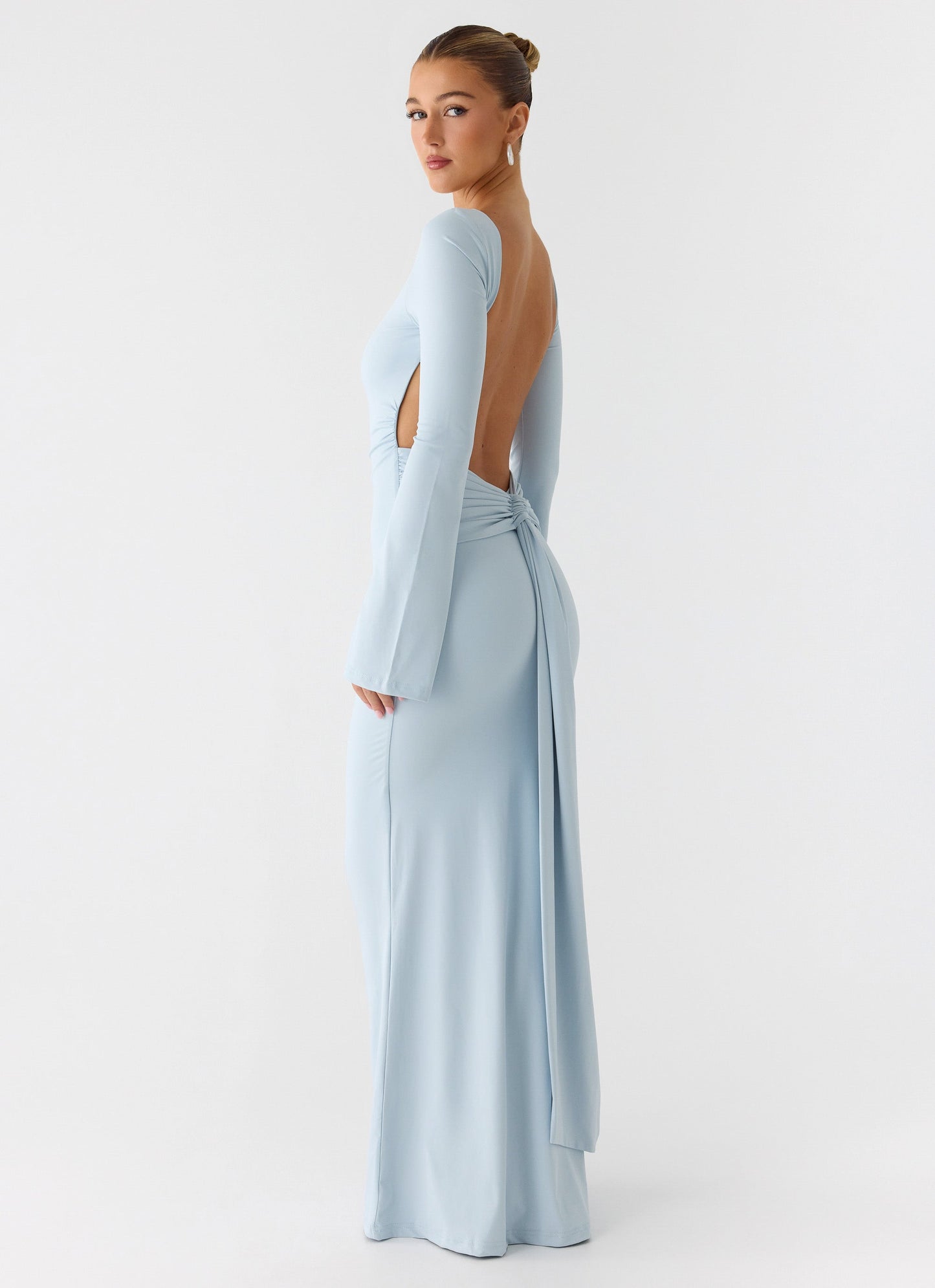 Midnight Song Long Sleeve Maxi Dress - Misty Blue Peppermayo Exclusive