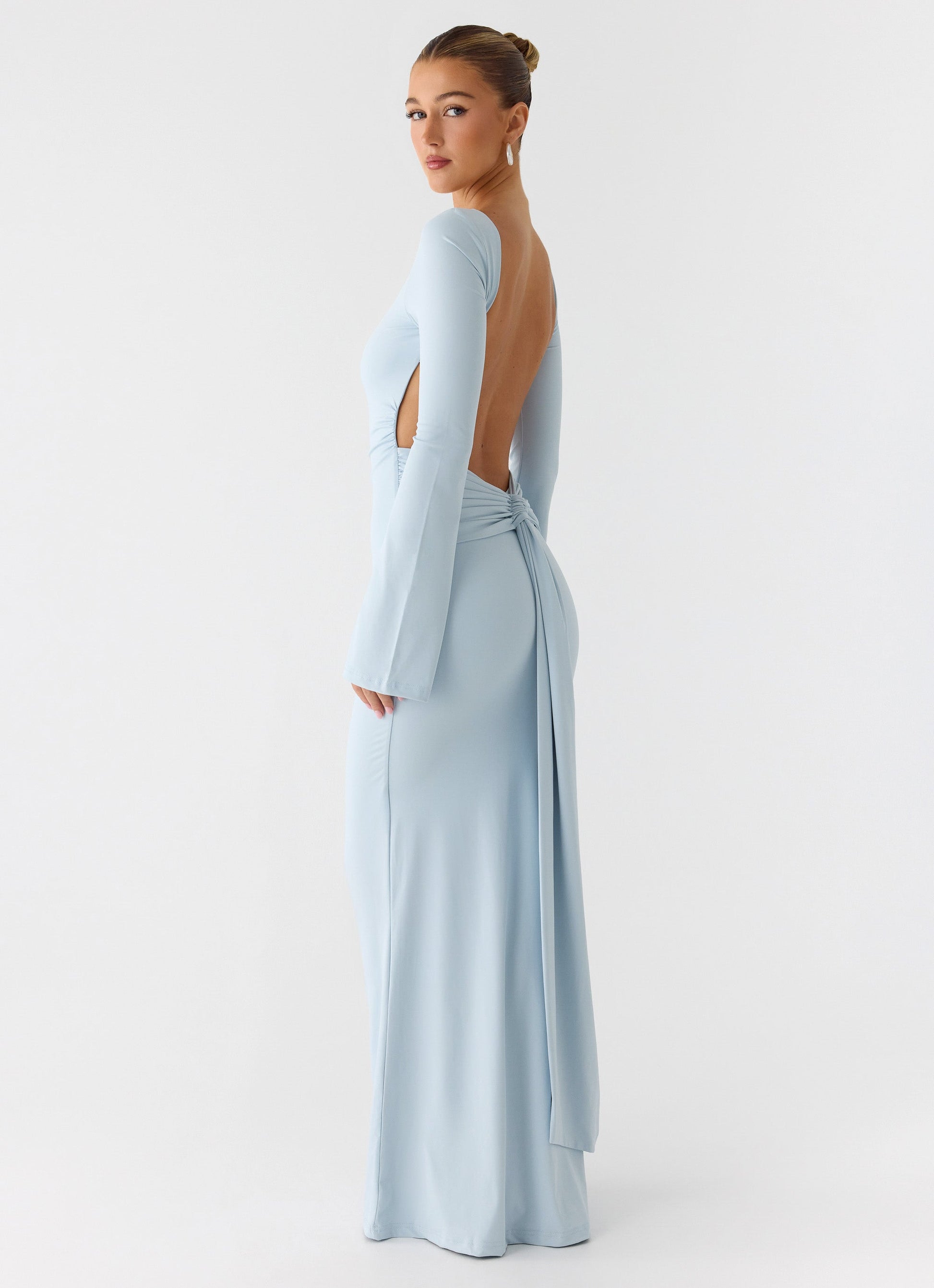 Midnight Song Long Sleeve Maxi Dress - Misty Blue Peppermayo Exclusive