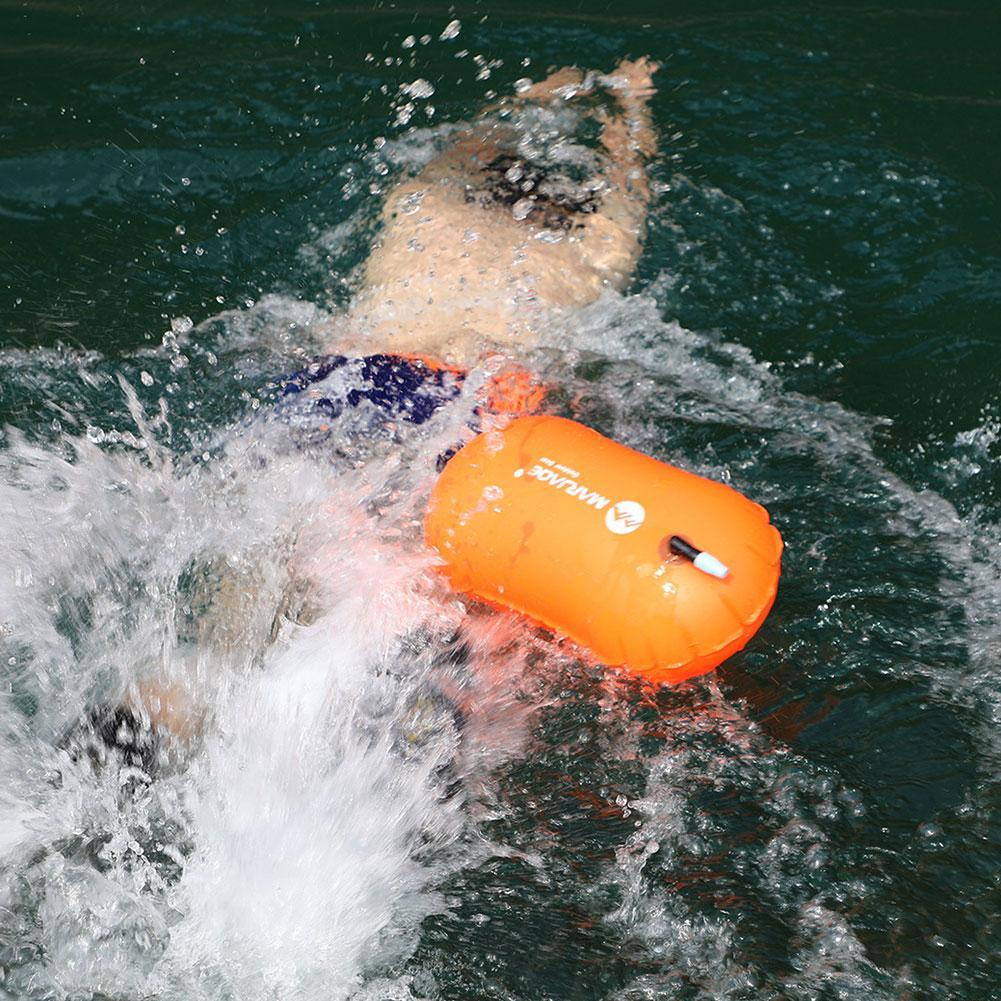Swimming pool Buoy Tow Floats Inflatable Life Saving Swim Buoy PVC Inflated Air Drying Bag Drift Bag  pool accessory Open Water Beauty World Shop