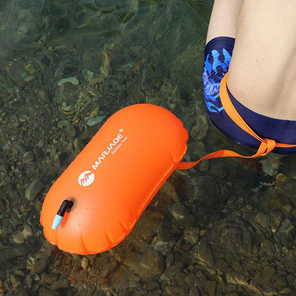 Swimming pool Buoy Tow Floats Inflatable Life Saving Swim Buoy PVC Inflated Air Drying Bag Drift Bag  pool accessory Open Water Beauty World Shop