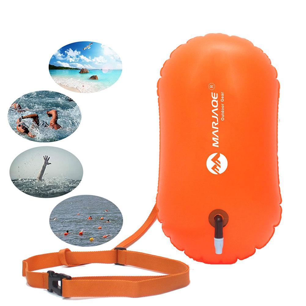 Swimming pool Buoy Tow Floats Inflatable Life Saving Swim Buoy PVC Inflated Air Drying Bag Drift Bag  pool accessory Open Water Beauty World Shop