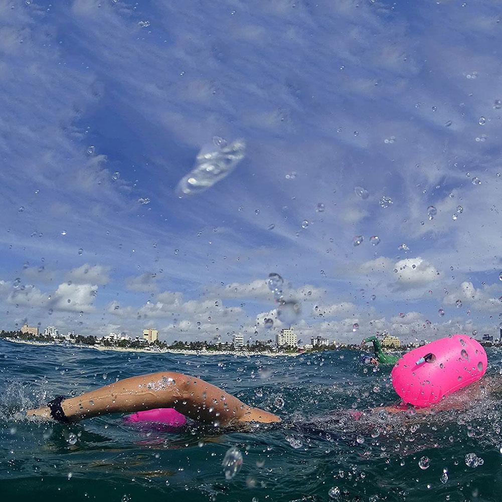 Swimming pool Buoy Tow Floats Inflatable Life Saving Swim Buoy PVC Inflated Air Drying Bag Drift Bag  pool accessory Open Water Beauty World Shop