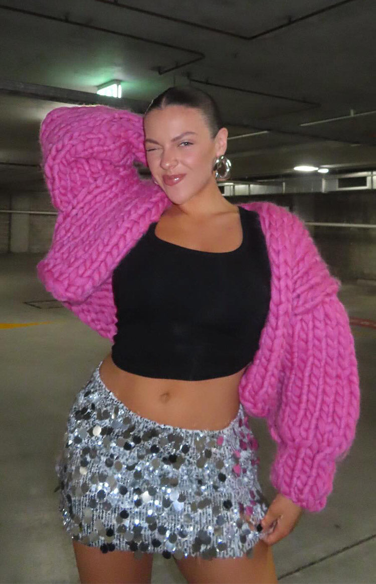 Emiko Silver Sequin Mini Skirt BB Exclusive