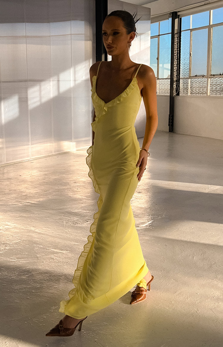 Nahanee Yellow Ruffle Maxi Dress BB Exclusive