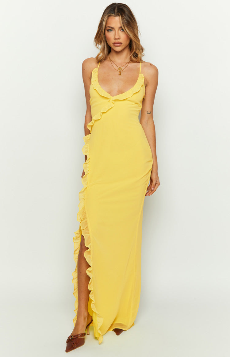 Nahanee Yellow Ruffle Maxi Dress BB Exclusive