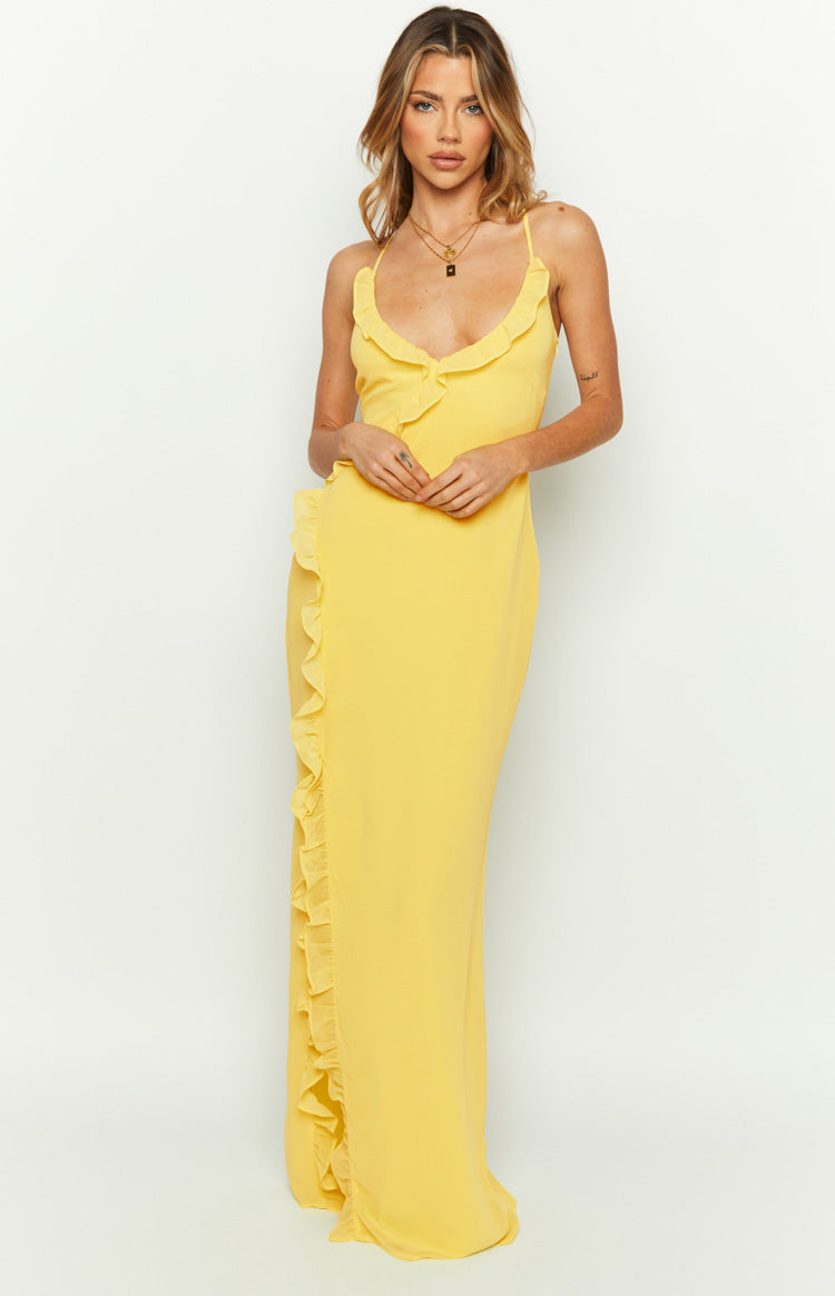 Nahanee Yellow Ruffle Maxi Dress BB Exclusive