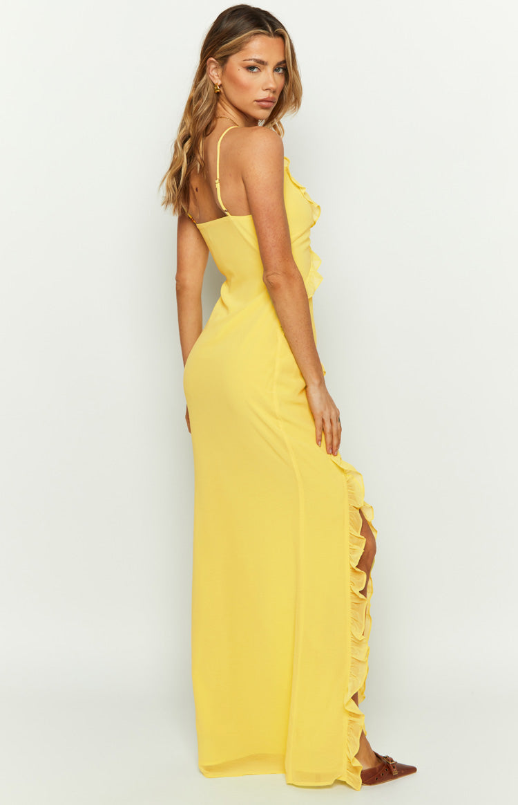 Nahanee Yellow Ruffle Maxi Dress BB Exclusive