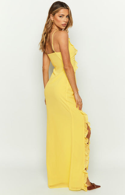 Nahanee Yellow Ruffle Maxi Dress BB Exclusive