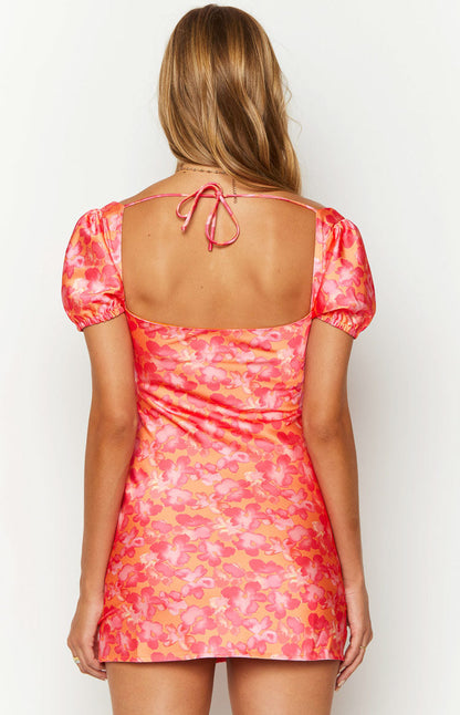 Naya Orange Floral Print Mini Dress BB Exclusive