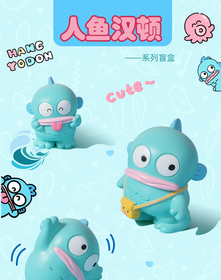 8pcs Mermaid Hangyodon Blind box Big Mouth Fish Anime Figure Desktop Decoration Student Surprise Gift Mystery Box Wholesale Beauty World Shop
