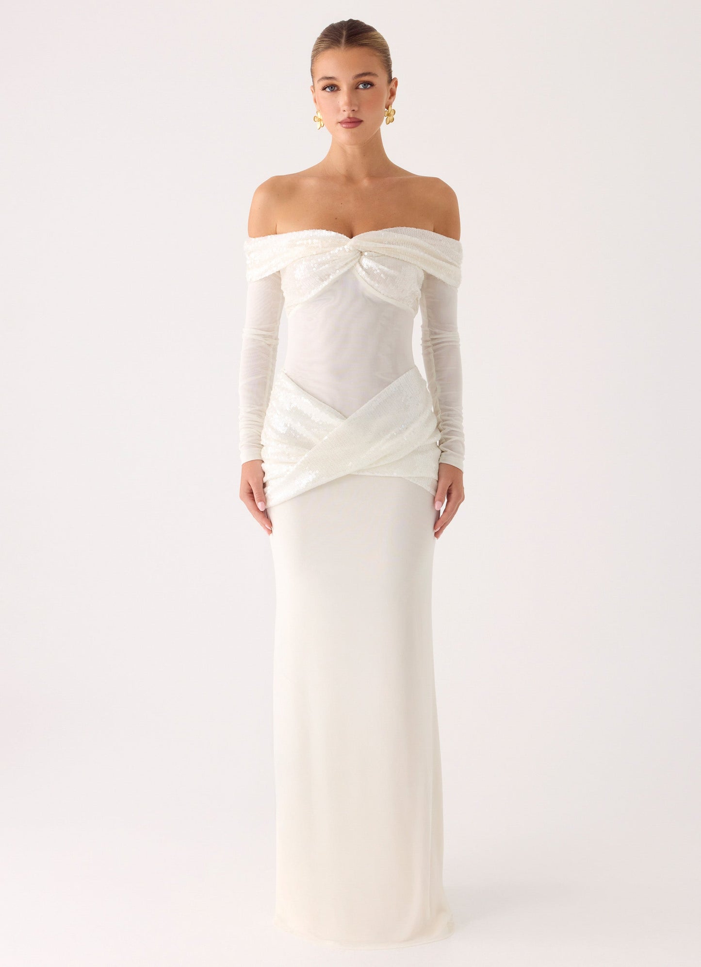 Over To You Sequin Maxi Dress - White Peppermayo Exclusive