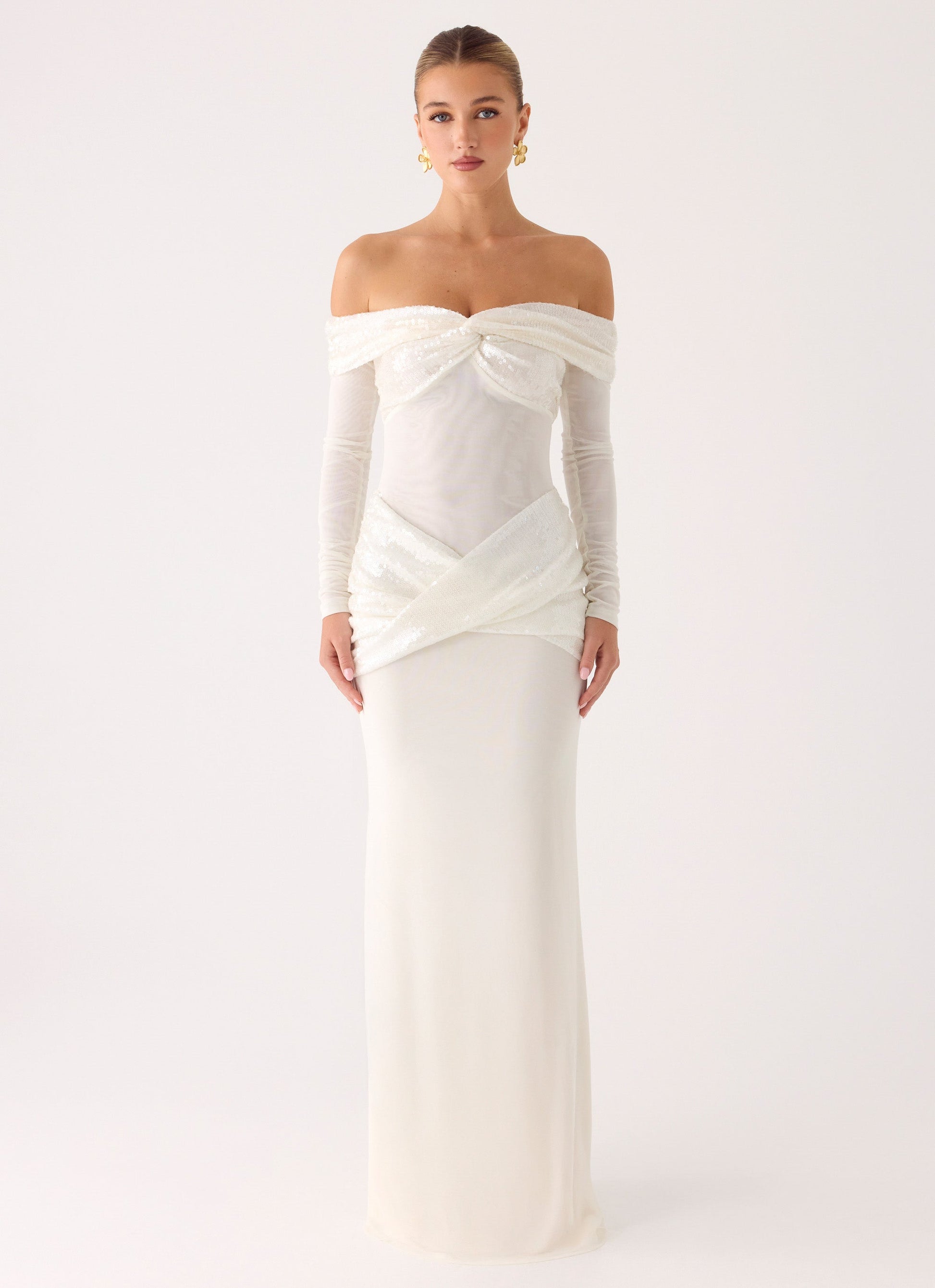 Over To You Sequin Maxi Dress - White Peppermayo Exclusive