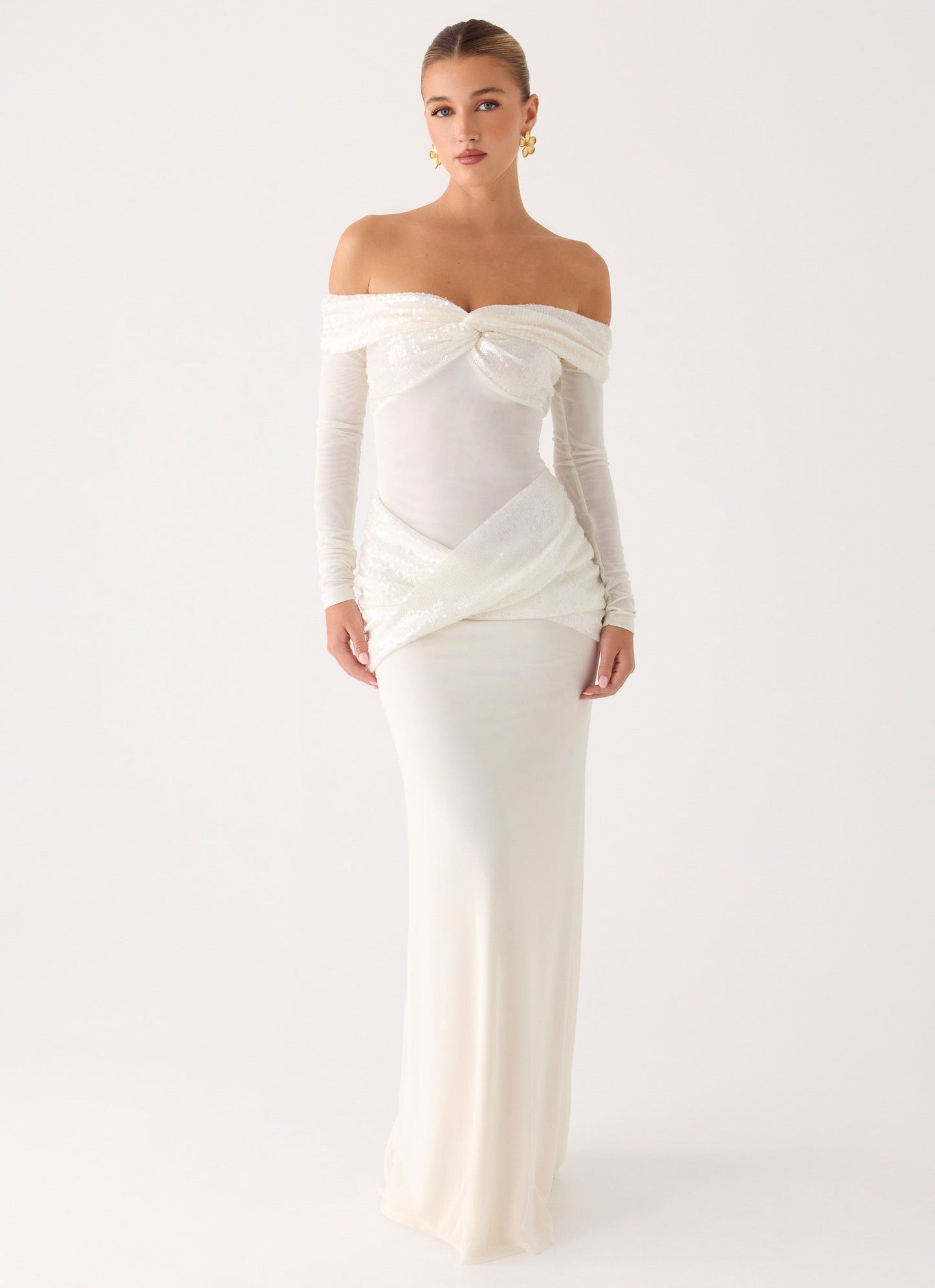 Over To You Sequin Maxi Dress - White Peppermayo Exclusive