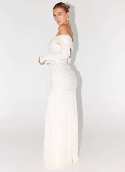 Over To You Sequin Maxi Dress - White Peppermayo Exclusive