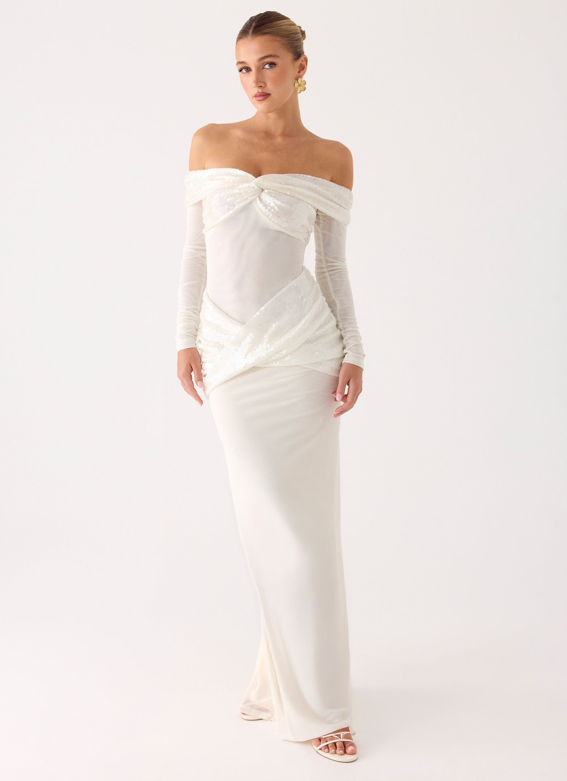 Over To You Sequin Maxi Dress - White Peppermayo Exclusive