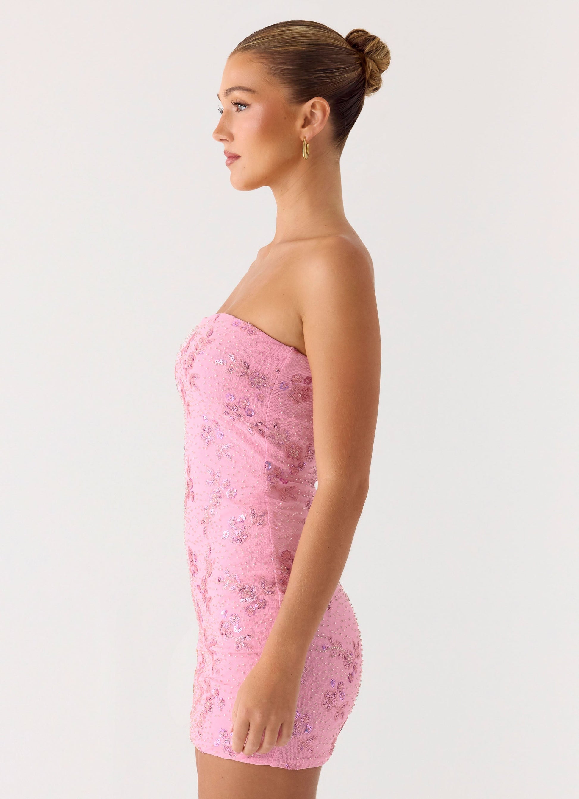 Push Back Beaded Sequin Mini Dress - Pink Peppermayo Exclusive