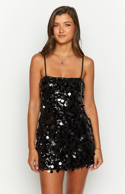 Radiant Black Sparkle Mini Dress BB Exclusive