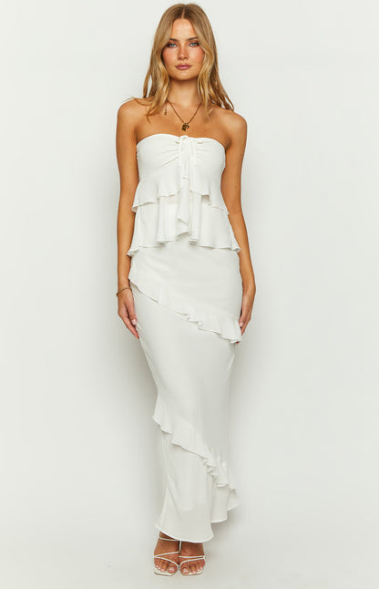 Raleigh White Ruffle Maxi Skirt BB Exclusive