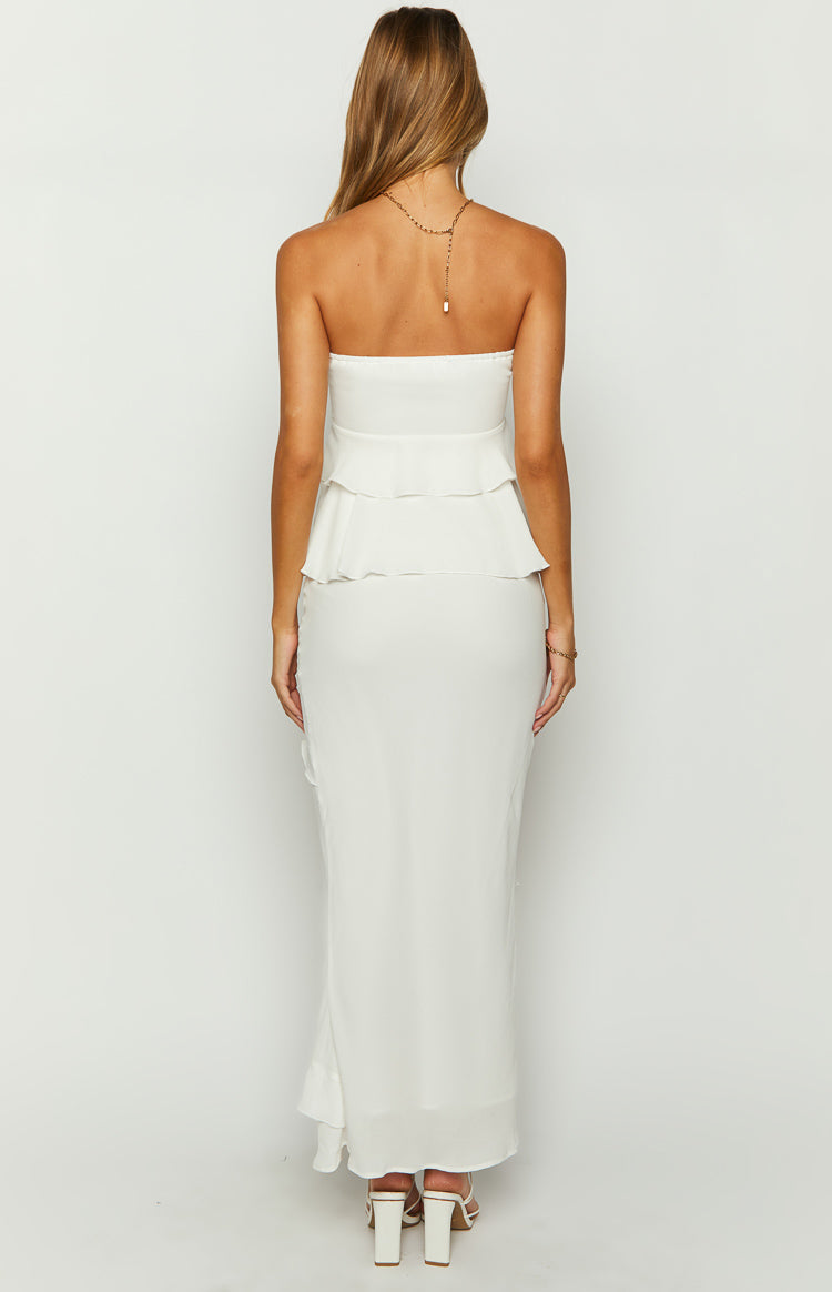 Raleigh White Ruffle Maxi Skirt BB Exclusive