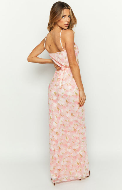 Renesmee Pink Floral Chiffon Maxi Dress BB Exclusive