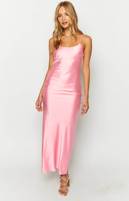 Renesmee Pink Satin Maxi Dress BB Exclusive