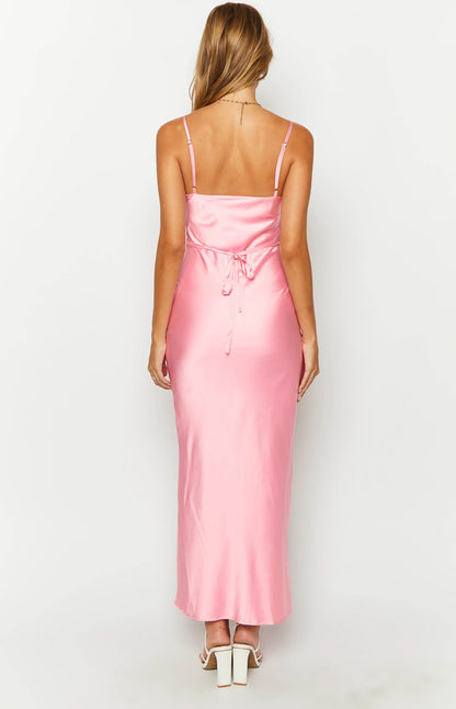Renesmee Pink Satin Maxi Dress BB Exclusive