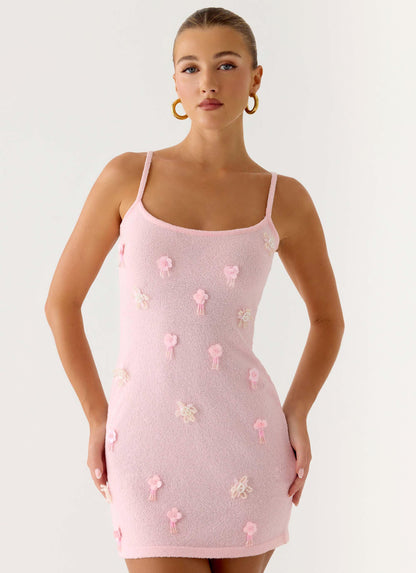 Roa Embellished Knit Mini Dress - Pink Peppermayo Exclusive