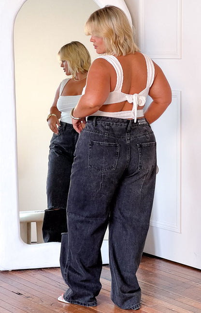 Robin Wide Leg Jeans Black Wash BB Exclusive