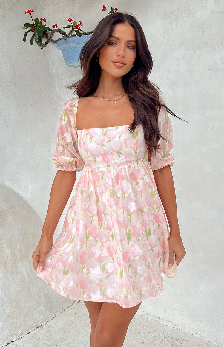 Rubi Pink Floral Babydoll Mini Dress BB Exclusive