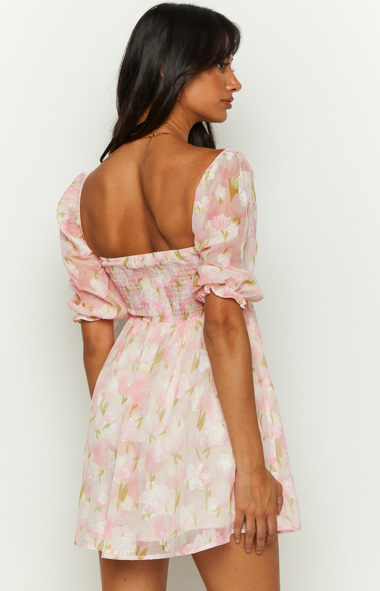 Rubi Pink Floral Babydoll Mini Dress BB Exclusive