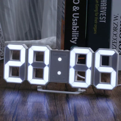 3D LED Digital Clock Wall Decoration Glow Night Mode Decoration for Bedroom Adjustable Electronic Watch Room Decor Aesthetics Beauty World Shop