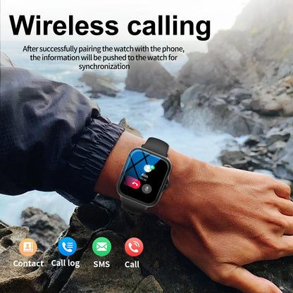 Smart watch with full touch screen, call, message reminder, music control and other functions, compatible with iPhone/android mo Beauty World Shop
