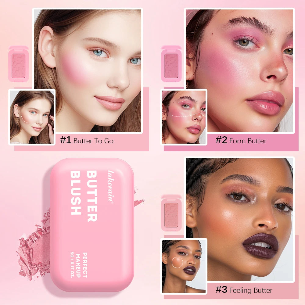 Professional Makeup Powder Blush 12HR Wear Vegan Formula Blusher Makeup Blush in Bar Cosmetics Palette Powder Pink Cream Face Beauty World Shop