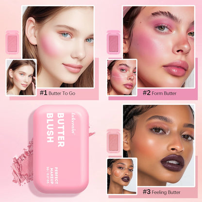 Professional Makeup Powder Blush 12HR Wear Vegan Formula Blusher Makeup Blush in Bar Cosmetics Palette Powder Pink Cream Face Beauty World Shop