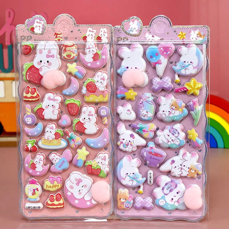 1 Sheet 3D Cute Animal Butt Stickers, Stress Relief Puffy Squishy Sticker for DIY Scrapbook Guitar Phone Case Laptop Decal Beauty World Shop