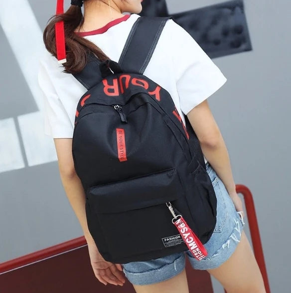 Fashion trend backpack backpack for men and women junior high school high school student bag large capacity korean version of th Beauty World Shop