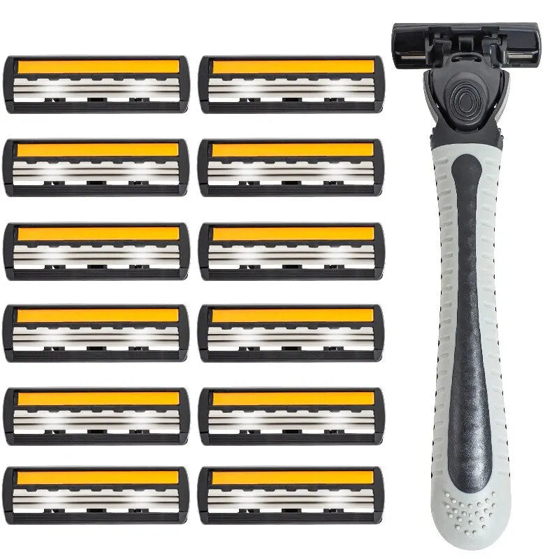 Shaver Brand New Design Men Razor Shaving Three Layer Shaver Reusable Razor Imported Blade Multi Tool Head Replace Beauty Fashion