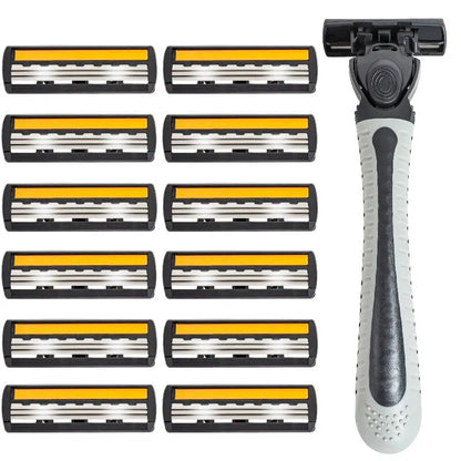 Shaver Brand New Design Men Razor Shaving Three Layer Shaver Reusable Razor Imported Blade Multi Tool Head Replace Beauty Fashion